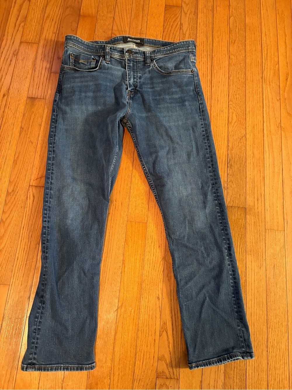 Revtown Men's Straight Dark Blue Jeans - Classic Everyday Style